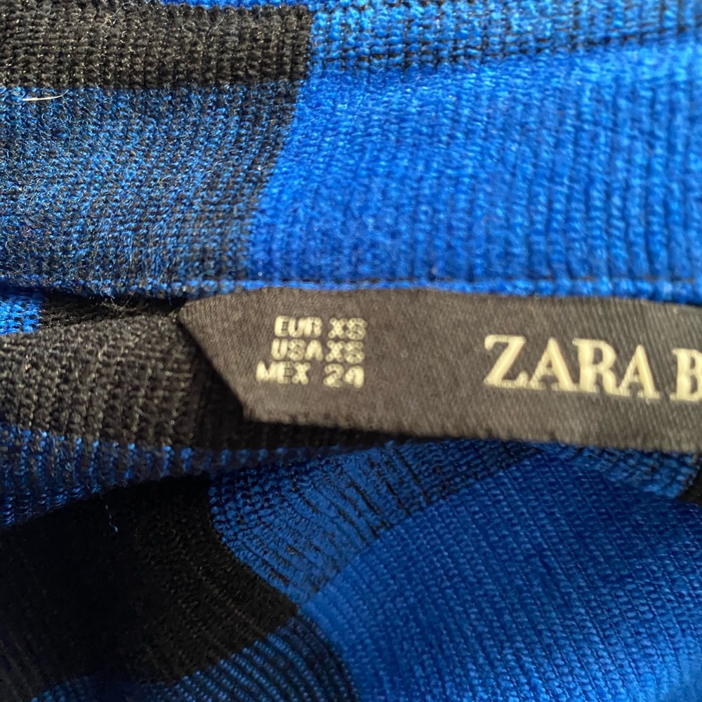 Zara Basic Blue & Black Check Thin Corduroy Shirt… - image 3